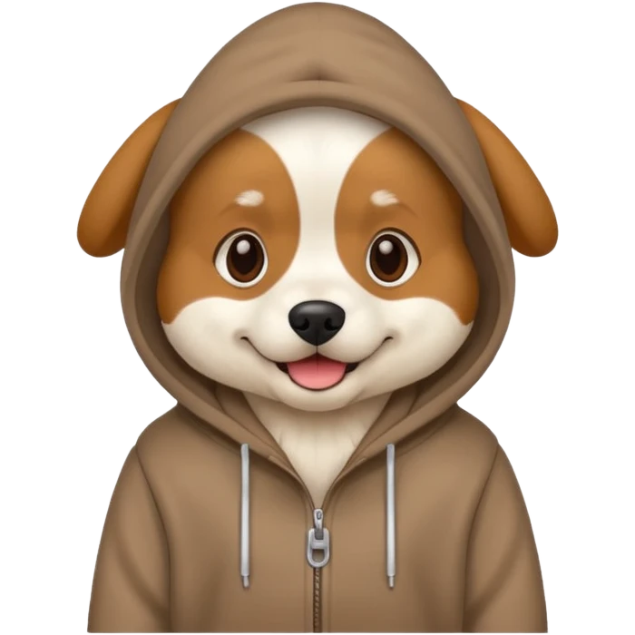 Dog wearing a hoodie emoji