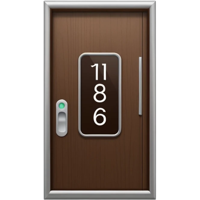 modern villa door number wood Japanese with smart screen lock emoji