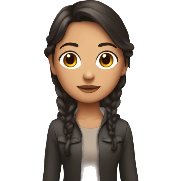 Jeune fille brune avec des lutte noir emoji
