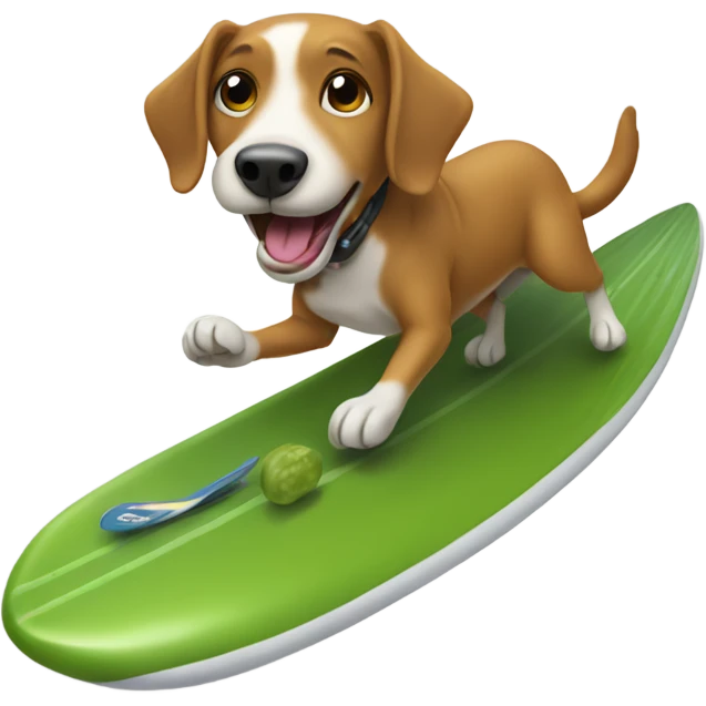 Dog surfing a pickle  emoji
