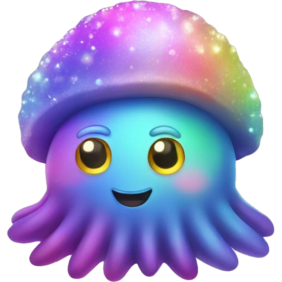 Kawaii mollusk with many colors and glitter  emoji