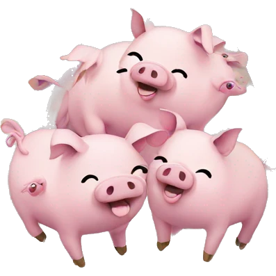 Rainbow with flying pigs emoji