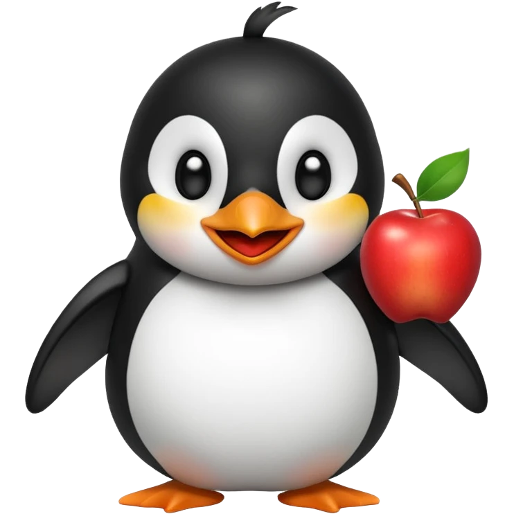 penguin apple emoji laughing emoji