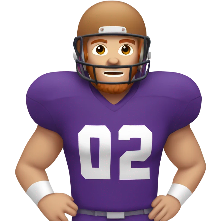 Ginger jesus playing American football in purple uniform  emoji