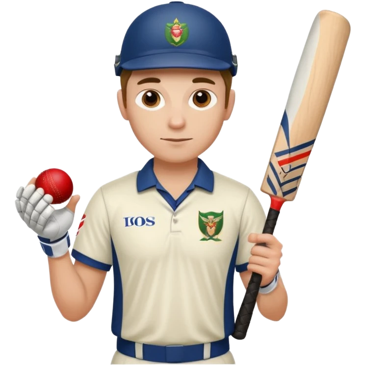 Cricketer with Cricket Bat emoji