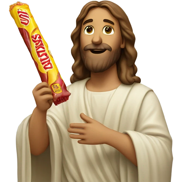 jesus eating a slim jim emoji