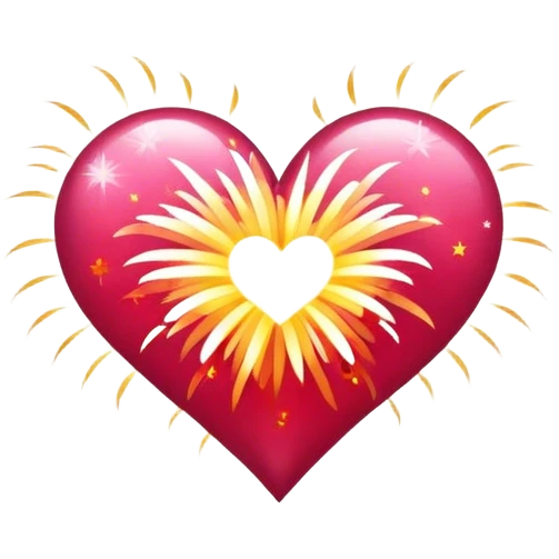 firework hearts emoji