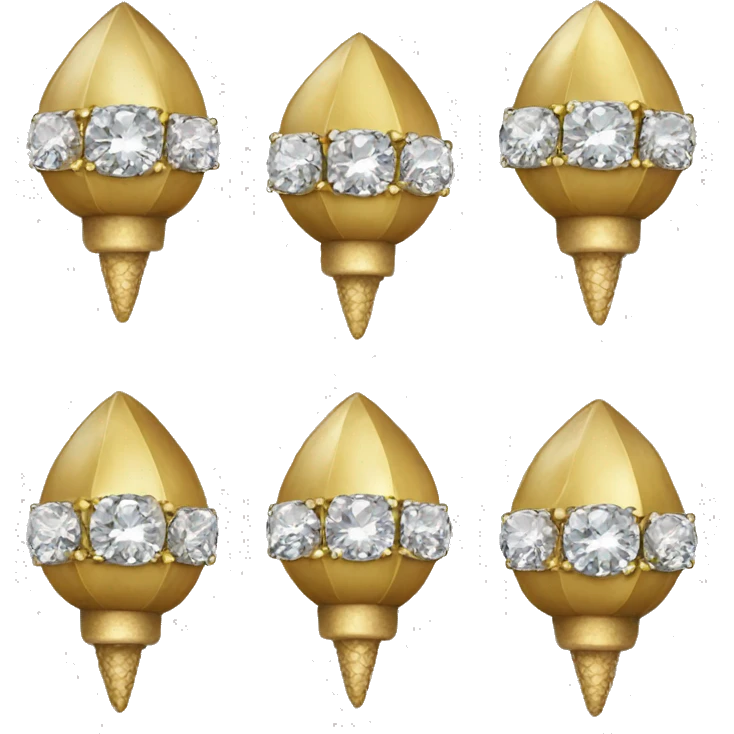 a Diamond Acorn, sparkling cut diamond, with stem of gold emoji