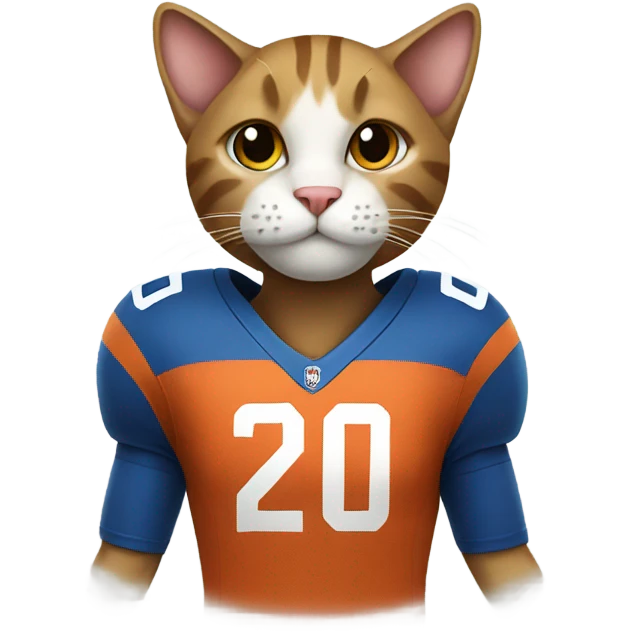 Cat wearing football jersey emoji