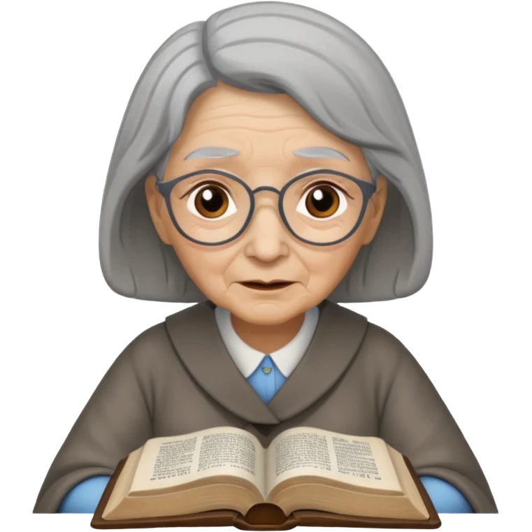 Old lady studying the Bible  emoji