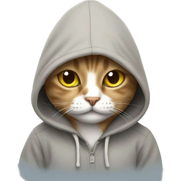 Cat wearing a hoodie emoji
