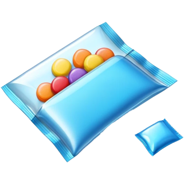 blue packet of candy emoji