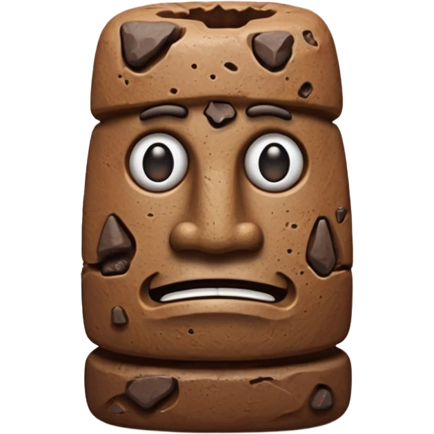 Poop with moai face emoji