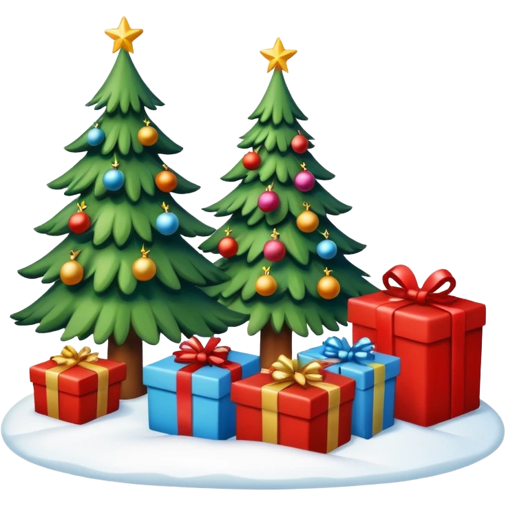 Snow covered christmas scene emoji