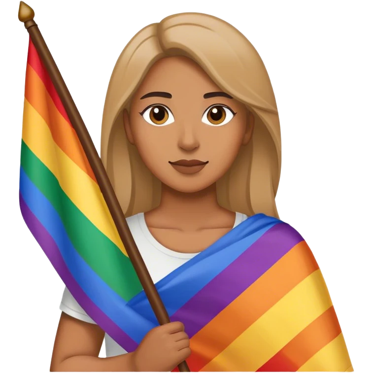 woman with lgfbt flag emoji