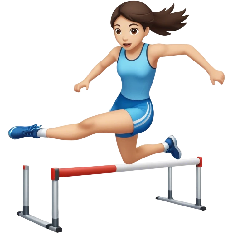 Brunette girl hurdling emoji