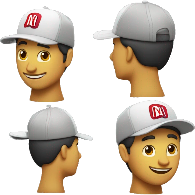 Señor feliz con una gorra que tiene el logo de Netflix  emoji