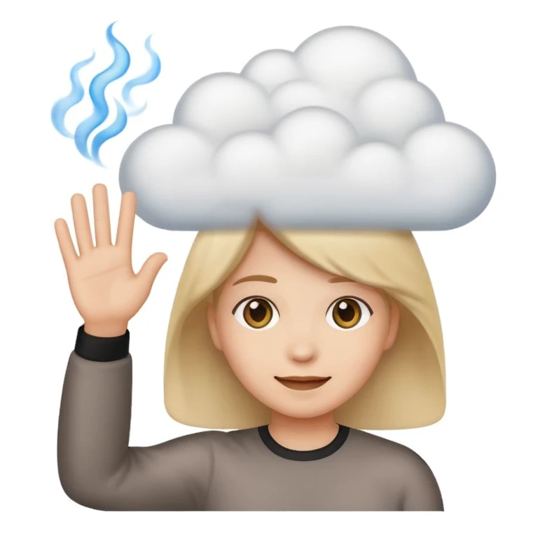 create an emoji with the emojis 👋🏻💨 with an expression like i don't care  emoji