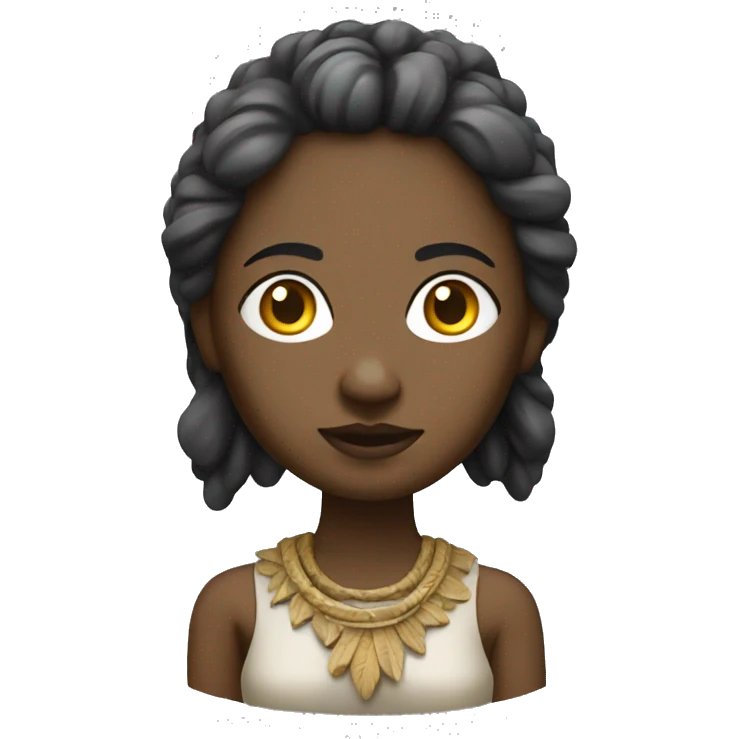 wide native female figure statue emoji