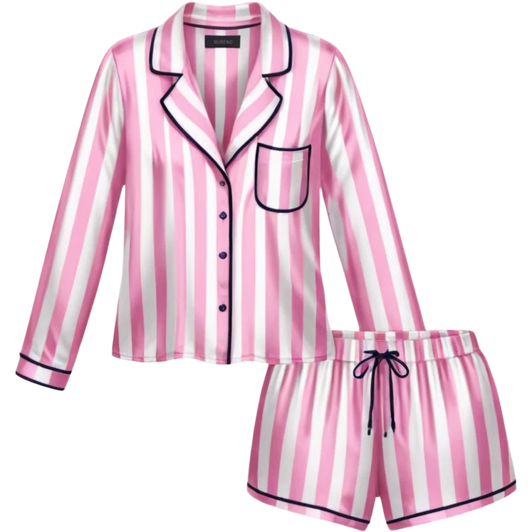 Striped pink and white silk Victoria’s Secret pajama set emoji
