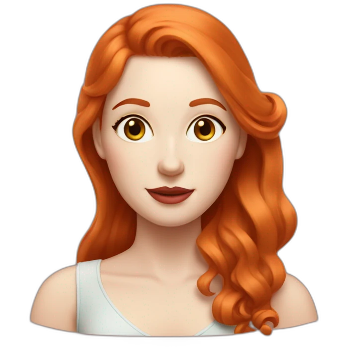 A Rubenesque pale redhead model emoji