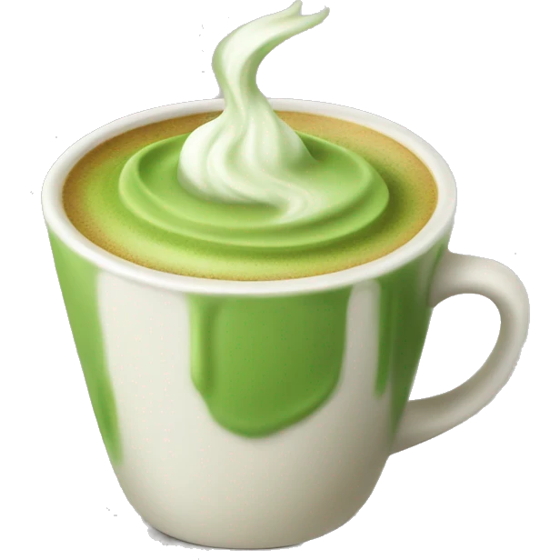 Matcha latte without face emoji