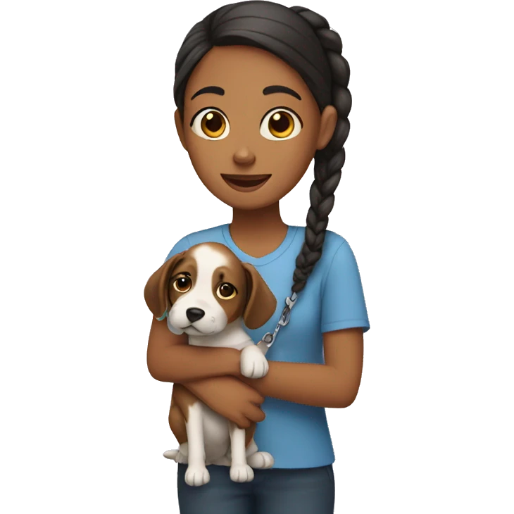 Girl with a dog emoji