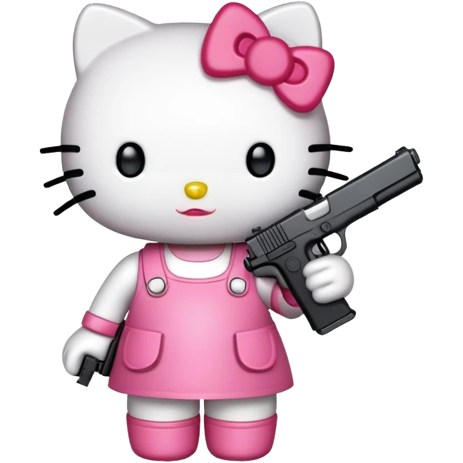 Hello kitty holding a glock emoji