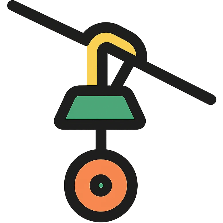 color outline icon of a zip line emoji