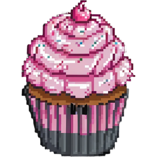 cupcake with pink icing emoji