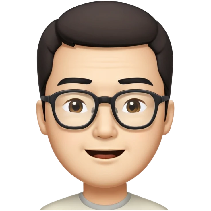 _cinematic-realistic-portrait-of-asian man,-depicted-with--large-rectangular-glasses,-his-happy-expression-rendered-in-lifelike-detail,-illuminated-with-soft,-realistic-lighting-that-emphasizes-his-creative-genius, his eyes shut  and big bushy black eyebrows emoji