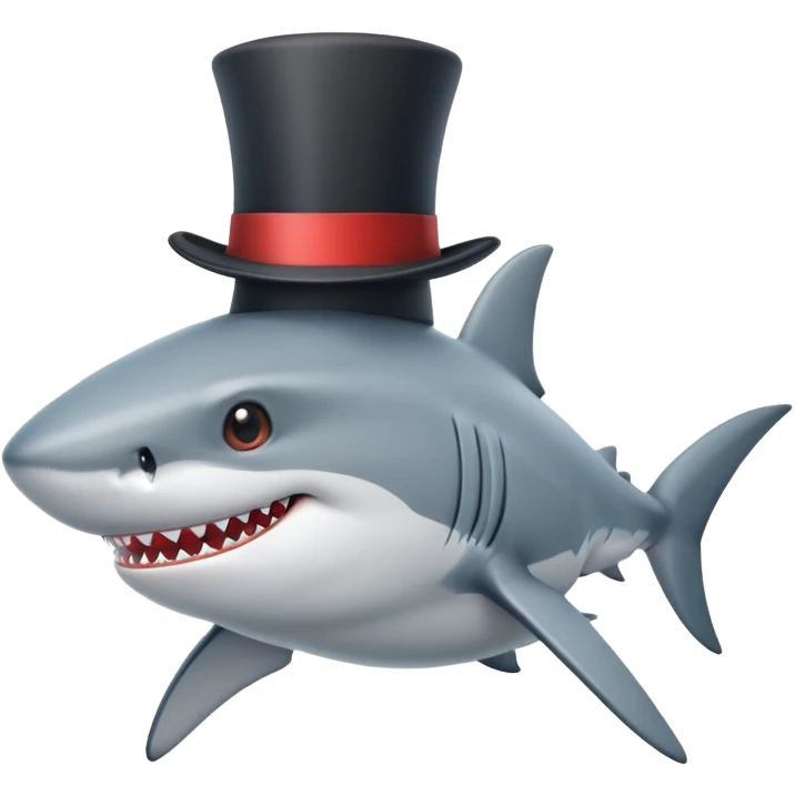 shark with tophat emoji