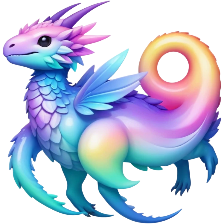 Epic complex iridescent gradients aesthetic-Fakémon-creature-scenery emoji