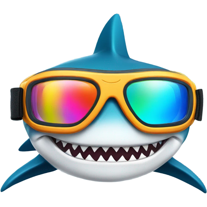 Shark with scuba goggles emoji