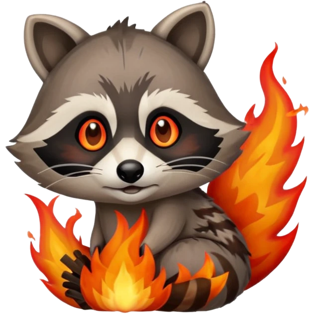 raccoon in fire emoji