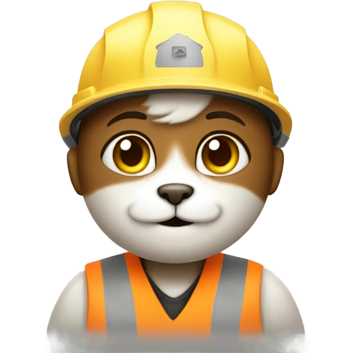 Cat construction worker emoji