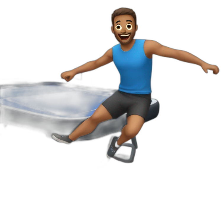 Man jumping in a trampoline emoji
