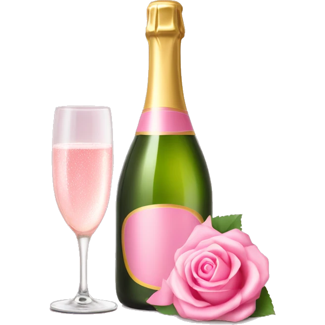 roze champagne fles met glas emoji