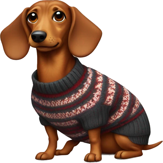 Wiener dog in sweater emoji