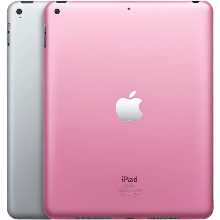  pink iPad (Apple tablet) with sleek metallic finish, minimal and modern design, soft reflections, isolated on transparent background, realistic style" emoji