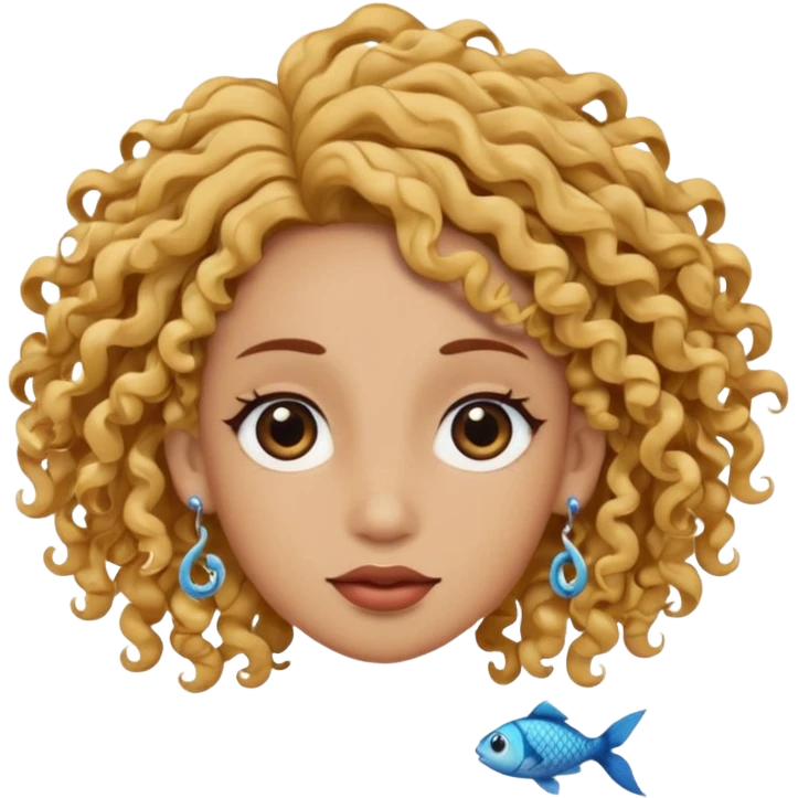 earring  wearing fish with hair emoji