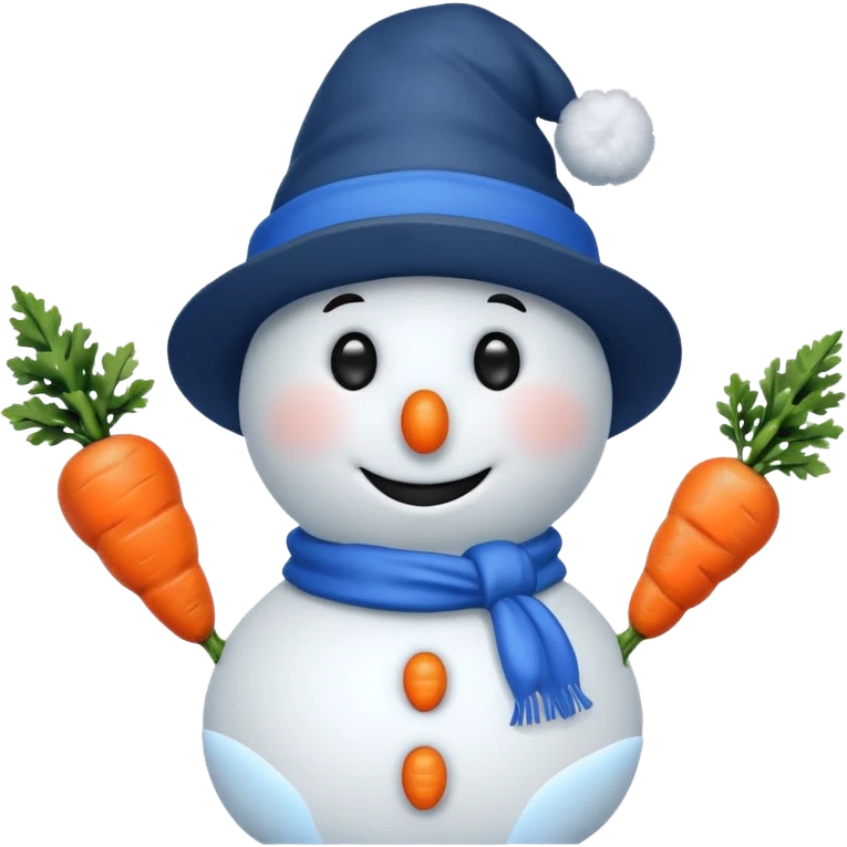snowman wearing blue hat emoji
