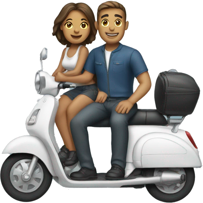 man and woman sitting on a scooter  emoji
