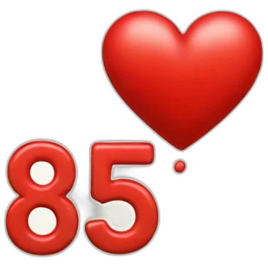 Red heart with the number 85 emoji