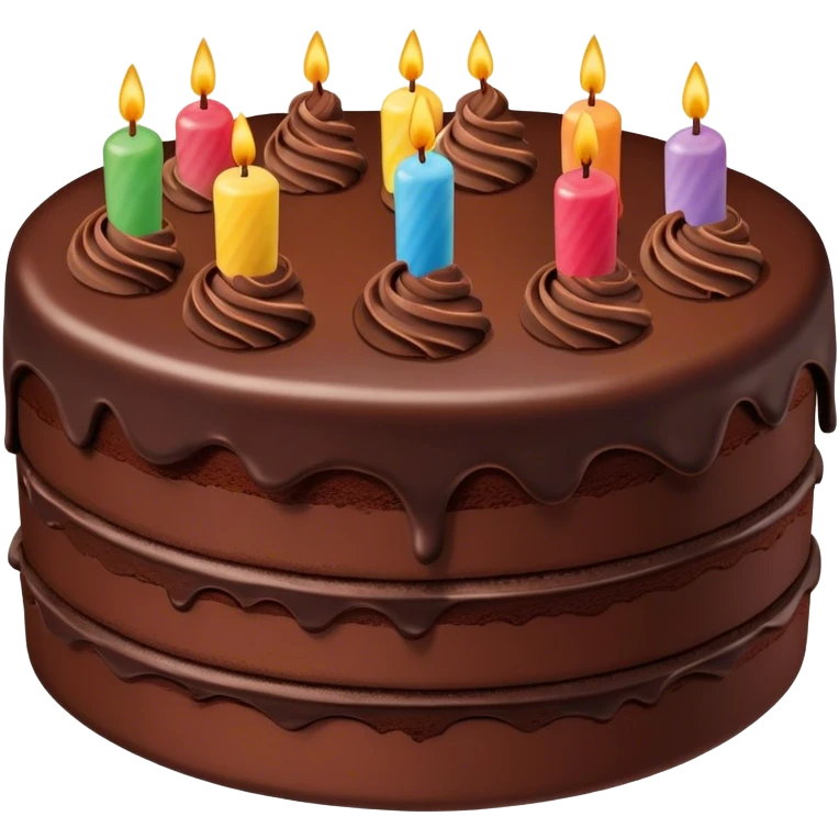 Chocolate birthday cake emoji