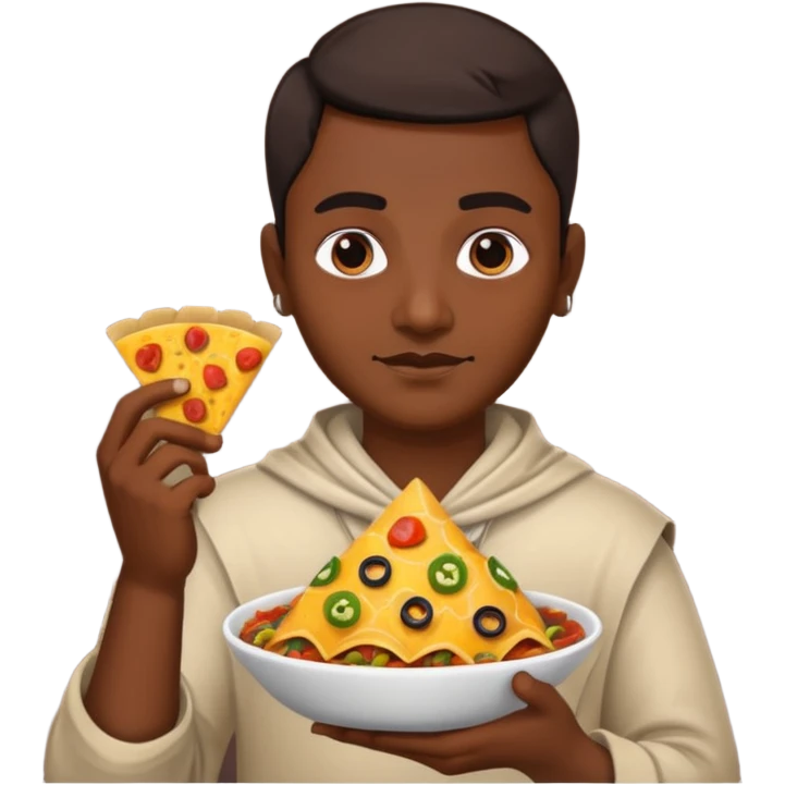Un indio con un nacho emoji