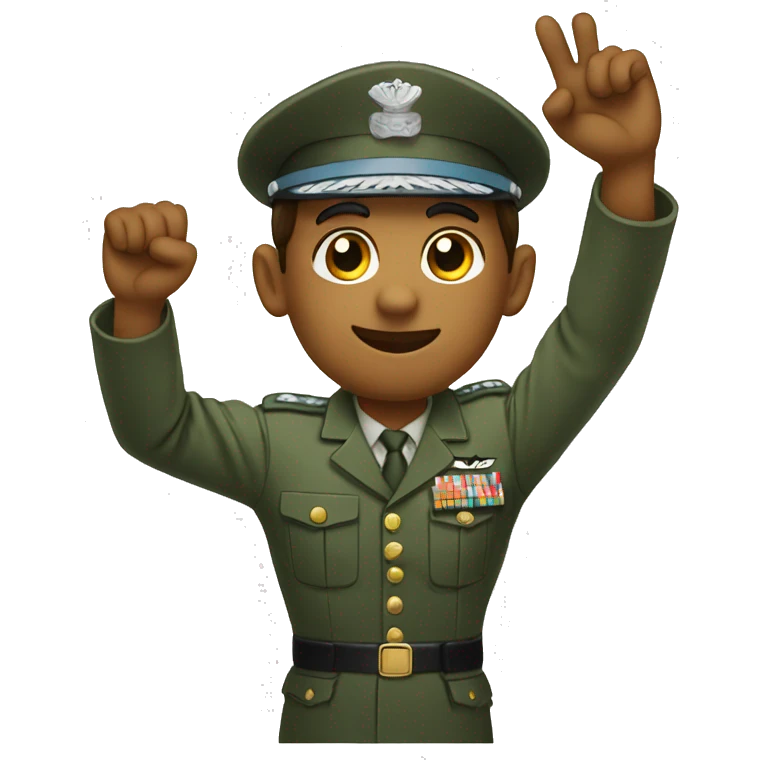 A militar raising his hand emoji
