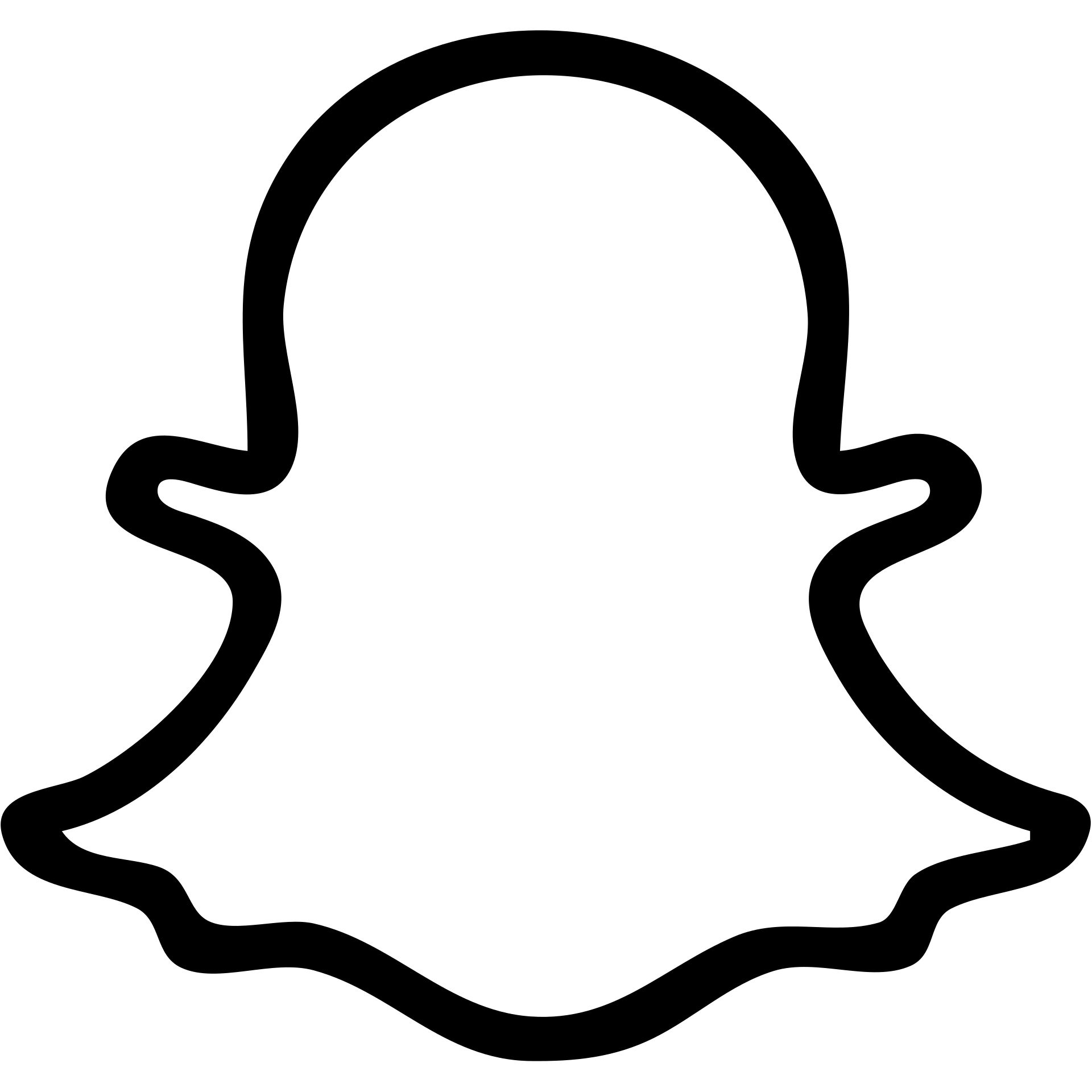 Snapchat ghost logo, simple social media icon emoji