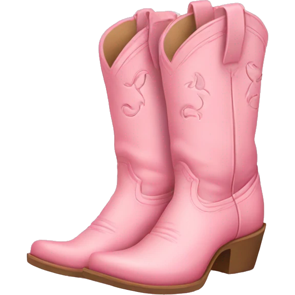 Pastel pink pair of cowgirl boots emoji