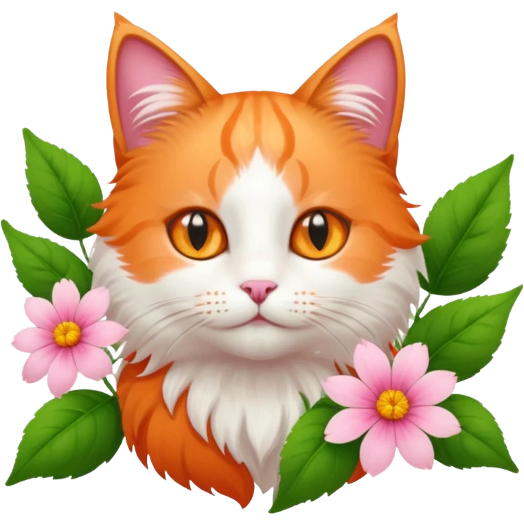 Cat and flower emoji